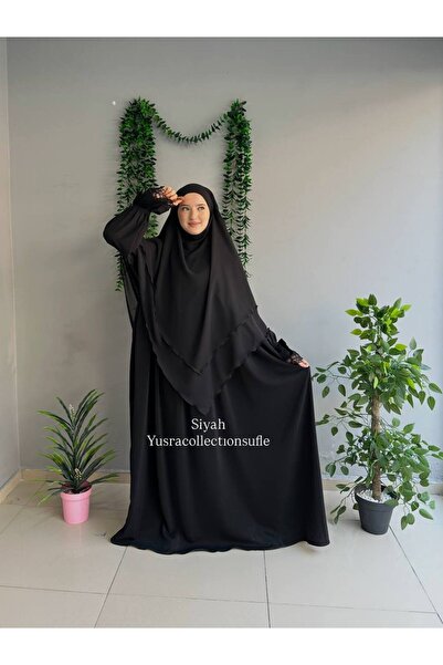 Yüsra Collection Erva Abaya and Long Sufle Set of 2