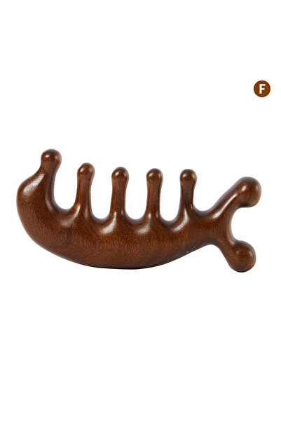 choice2 F Wood Therapy Massage Comb Head Face Scalp Gua Sha Massager Natural ...