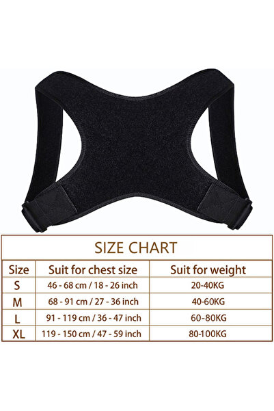 choice2 M 40-60KG black Invisible Back Posture Corrector Trainer Adjustable S...