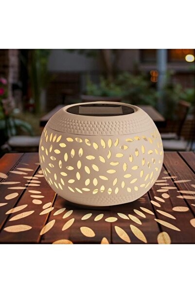 Choice WHITE Solar Table Lanterns Outdoor Waterproof - LED Lamp White Metal T...