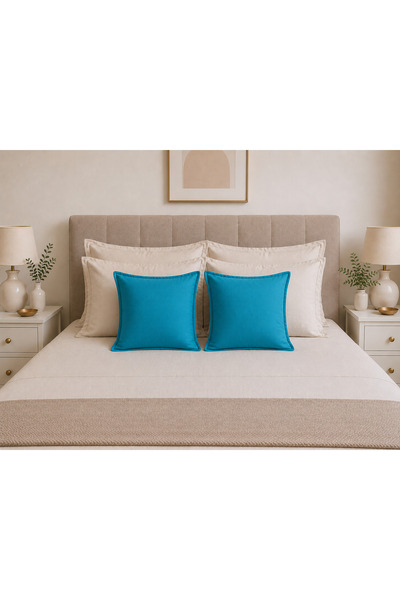 Liz Line Set doua huse perna, bumbac ranforce, culoare turcoaz colectia "Mono...