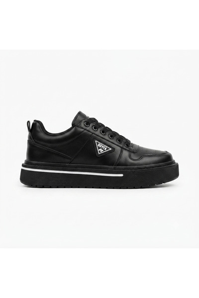 Zerenyus ZRK-04 Yüksek Kaliteli Premium Kalın Taban Siyah Ortopedik Erkek Sneakers