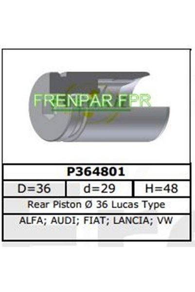 FPR Fren Kaliper Pistonu Arka Audi 80, 100