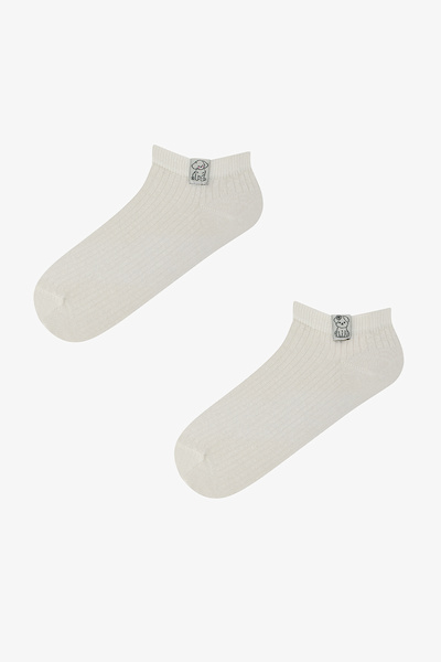 Penti 2 Pairs of Cotton Dog Woven Label Booties Socks