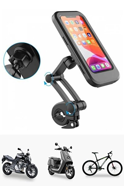 TOYFEST 360 Derece Dönebilir Su Geçirmez Telefon Tutacağı Motosiklet, Bisiklet,  Atv  Koluna Takılabilen
