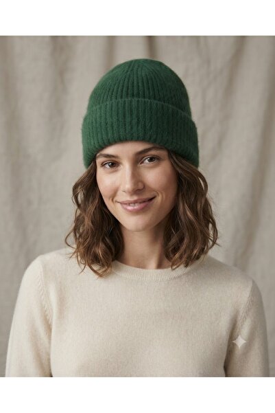 Fonem Unisex Pyramid Beanie Fo 2718 Green Soft Textured, Plain Patterned and ...