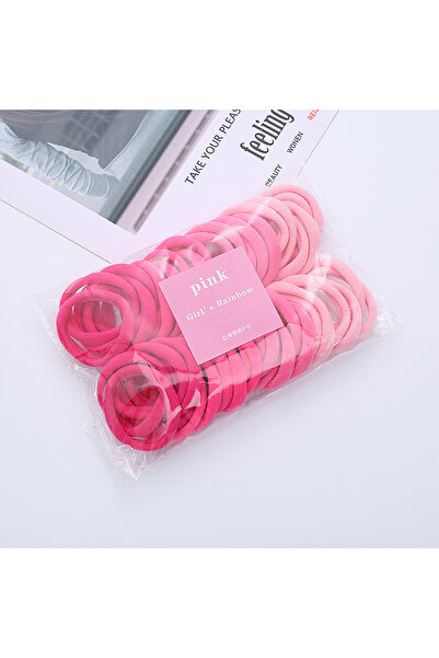 Choice9 pink 50PCS/Set Women Girls Basic Hair Bands 4cm Simple Scrunchies Ela...