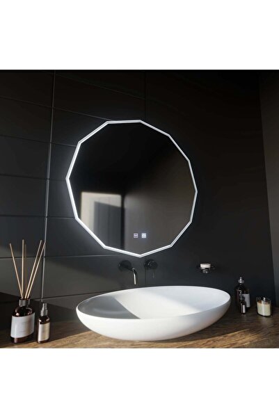 KORMAN Oglinda LED Rotunda, 80cm, VIVO Touch, Sistem Dezaburire, Dimabila