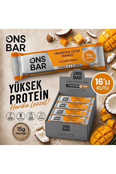 OnsBar High Protein Bar ONSBAR Hindistan Cevizi - Mango Aromalı Yüksek Protei...