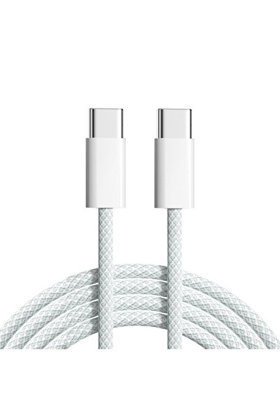 Choice كابل USB C إلى Type C ملون أبيض 60 واط بطول 2 متر لهاتف iPhone 15 PD ش...