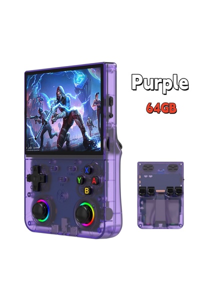 Choice7 Purple 64GB New R36 Ultra X Handheld Retro Video Game Console IPS Scr...
