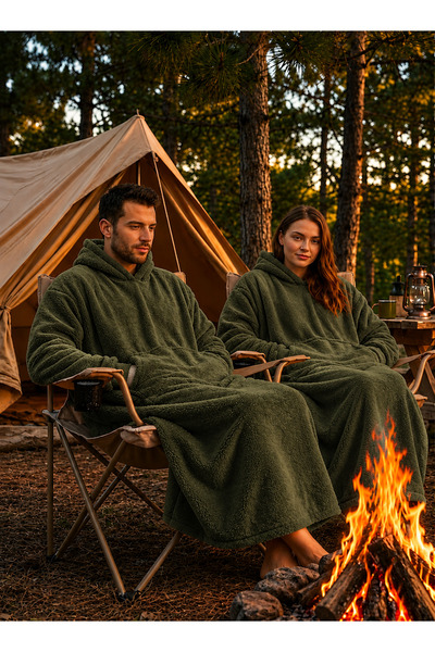 Packho Welsoft Kapüşonlu Giyilebilir Battaniye – Unisex Oversize - (1 Adet)