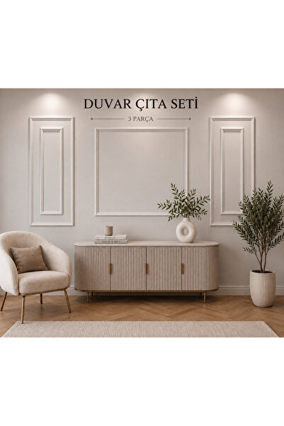 verox Hazır Kesim Sert XPS Köpük Dekoratif Duvar Çıtası 80x80 cm 5’li Çerçeve...
