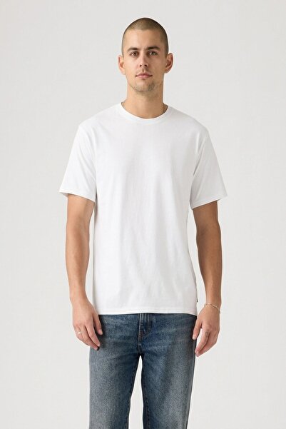 Levi's Men's White Basic Relaxed Fit T-Shirt-A2082-0369