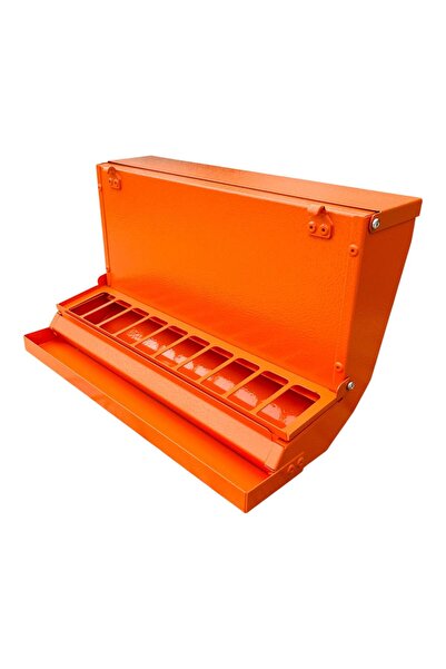 HERA (Food Capacity 6 Kg.) Externally Mountable Metal Chicken Feeder/ Orange