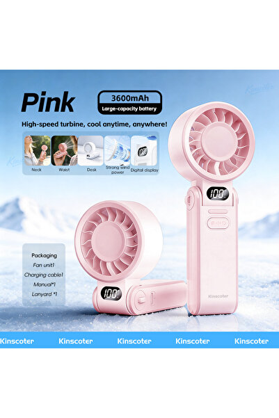 Choice9 3600mAh B Pink NO ICE Portable High Speed Cooling Handheld Fan 3600mA...