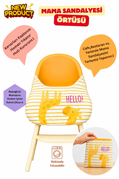 BibKing High Chair Cover Hello Giraffe Pattern Feeding and Activity Bib (Kese...
