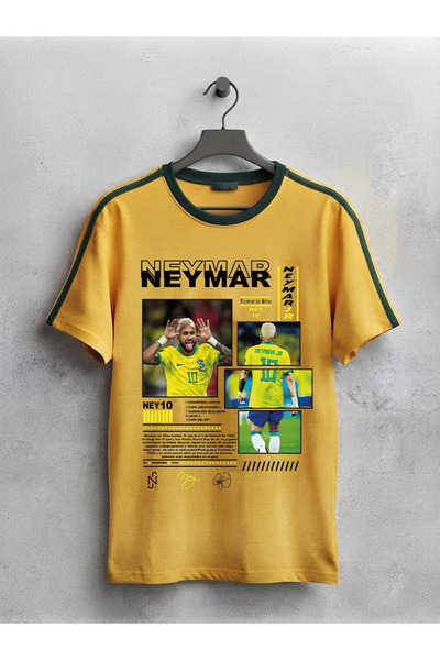 MAGORS Tricou unisex cu imprimeu Neymar, croială oversize, cu gât crewneck, B...