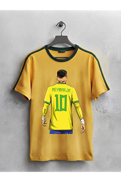 MAGORS Tricou unisex cu imprimeu Neymar, croială oversize, cu gât crewneck, B...