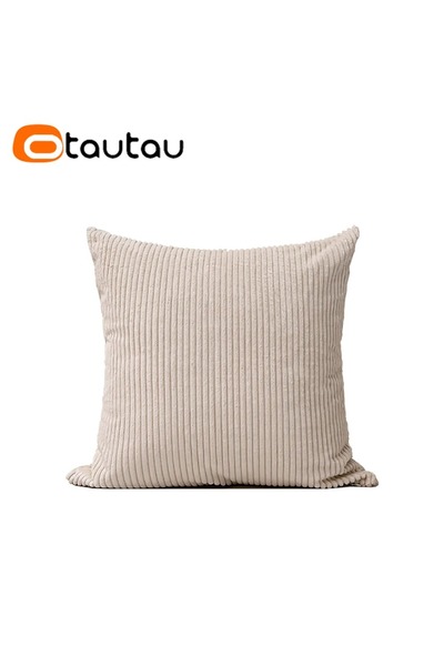 Choice 60x60cm-pillowcase 1-dark beige OTAUTAU Cotton Corduroy Cushion Cover ...