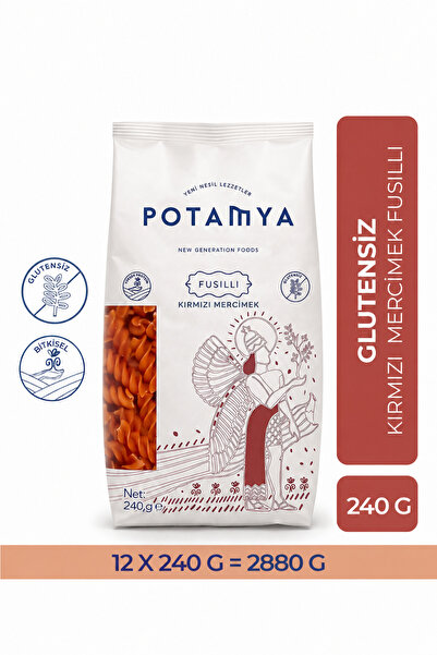 POTAMYA Glutensiz Kırmızı Mercimek Fusilli 240g