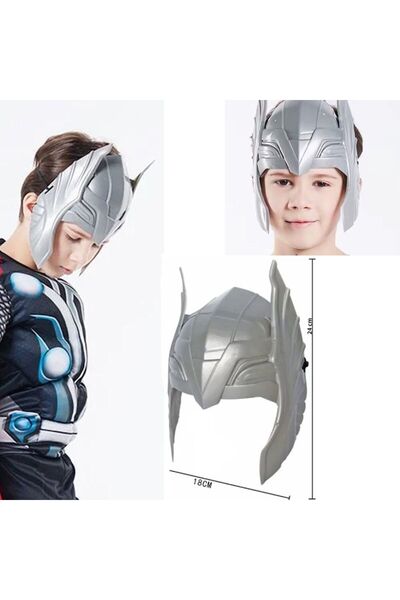 partidolu Halloween Sert Plastik Avenger Thor Maskesi Çocuk Boy 18x24 cm