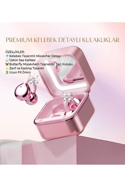 lstri Klipsli Kulaklık, Kablosuz Bluetooth 6.0 Kulaklık, Mikrofonlu, 40 Saat Çalma Süresi, IPX5 Su Geçirmez, Taşınabilir Dolgu Işığı ve Makyaj Aynası, Koşu, Spor, Küçük Kulaklar ve Fitness İçin Güvenli