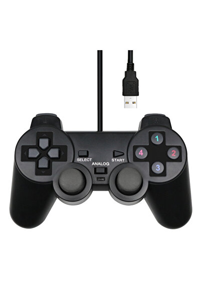 Choice Black Wired USB PC Controller Game Joystic Gamepad Vibration Joystick ...