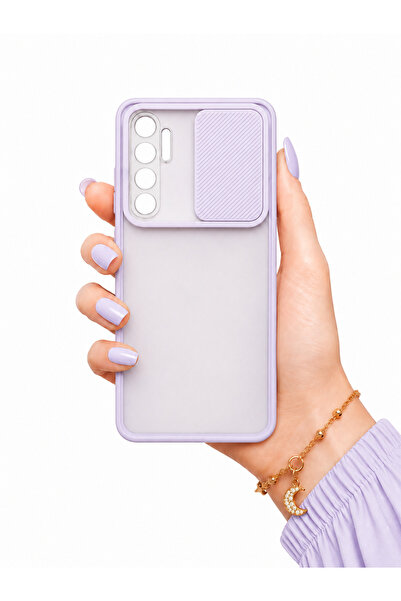noktaks Xiaomi Mi Note 10 Lite Kılıf Kamera Sürgü Mat Arka Yüzey Renkli Çerçe...