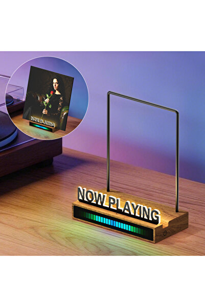 Choice Now Playing Vinyl Stand with RGB Pickup Rhythm Light, Wooden Record Ho...