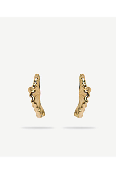 Yargıcı Embossed Textured Gold Earrings