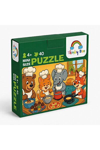 Thinky Boo Aşçılık Okulu Mini Puzzle 40 Parça 3-7 Yaş Eğitici Çocuk Puzzle Ya...