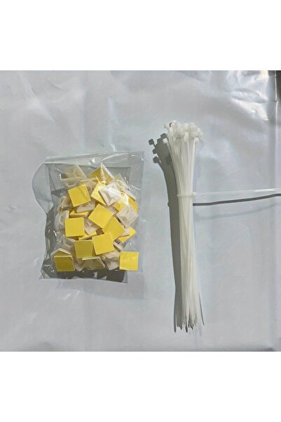 Choice1 50 Pcs White 20*20mm Self-Adhesive Zip Tie Cable Wire Mount Base Clam...