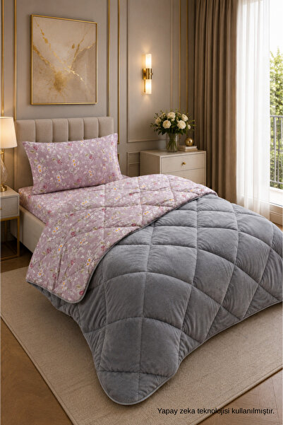ELY PARKER Colorful Patterned Single Duvet with Plush Double-Sided Pillowcase...