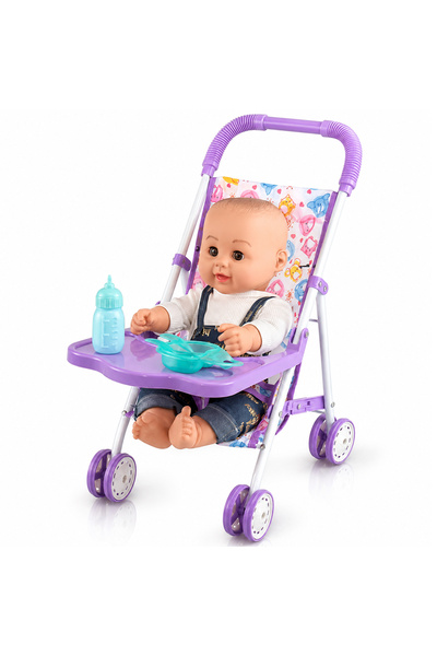 KIKIBEBE 18-inch Fat Boy Doll With Stroller, Bottle & Dinner Plate – Boys – M...