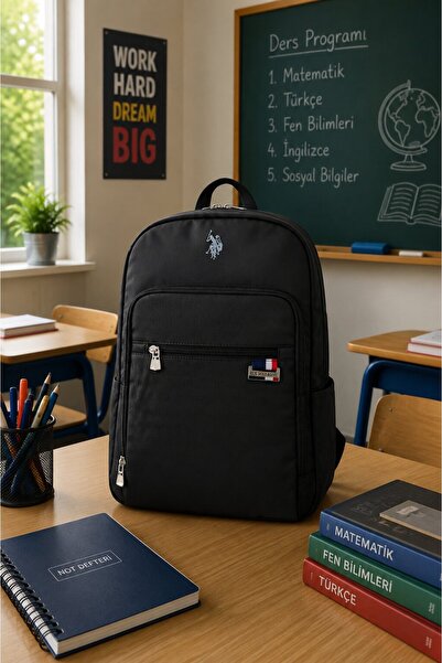 U.S. Polo Assn. Black Unisex Backpack Plevr23609