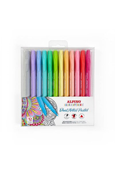 Generic Brand Alpino Dual Art 12 Pastel Colored Double Tip Pen - Ar- 000188