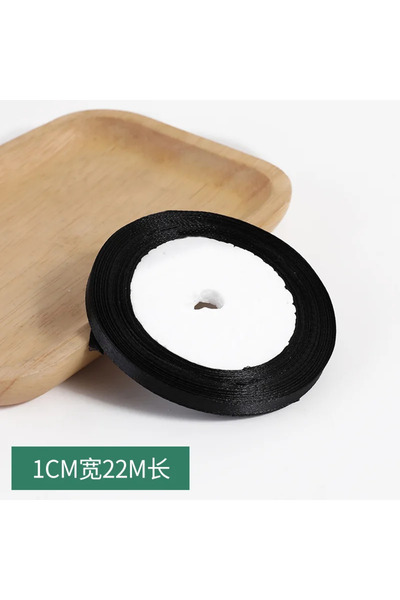 Choice1 ribbon 10mm black 1pc 22 Meters/Roll (6mm-50mm) Black Polyester Satin...