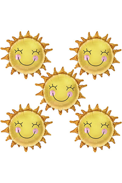 Choice O As the picture Sun 5pcs 5Pcs 26Inch Smile Face Sun Balloon for Party...