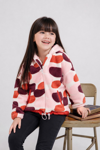 Eray Kids Fleece cu fermoar cu șireturi în talie pentru fete cu modele mixte ...