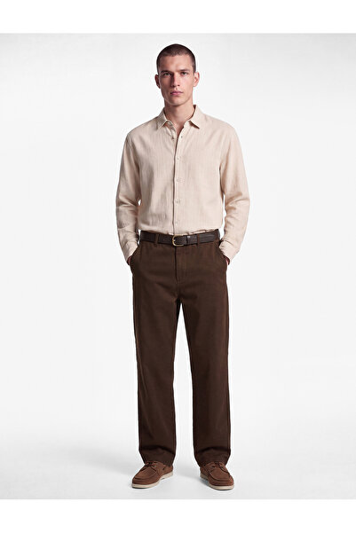 Koton Regular Fit Cotton Long Sleeve Classic Collar Shirt