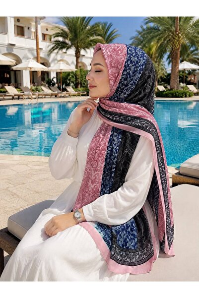 Y-London 11188 Yumuşak Dokulu Şal Desenli Pembe Yumuşak Dokulu Şal