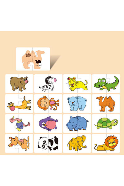 Choice animal 16pcs Montessori Toddler Puzzle Cards Toys For Kids Jigsaw Matc...