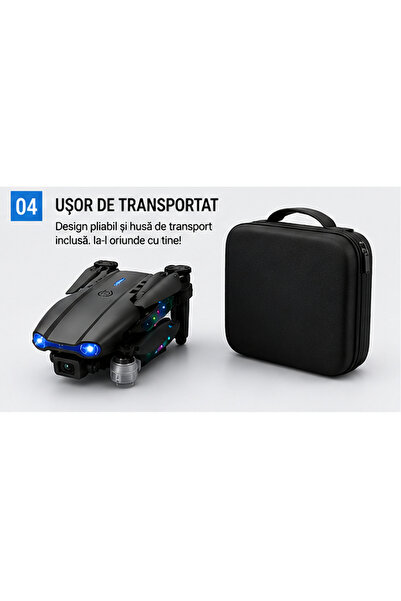 OEM Dronă mini pliabilă, ediție ușoară, cu cameră HD duală, Wi-Fi FPV și 2 baterii – Rază de control de până la 100 m