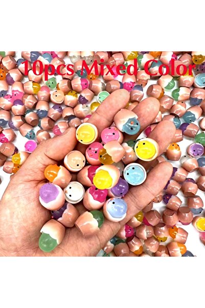 choice2 10pcs Luminous Cute Eggshell Chick Play House Toy Egg White Resin Car...