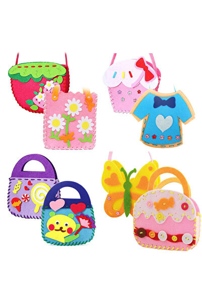 Choice 8pcs 8Pcs/set Child Puzzle Simulation Sew Set DIY Felt Bag Set Kid Edu...
