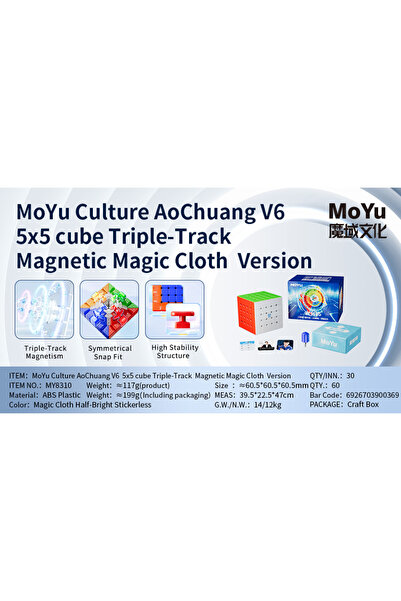 Choice3 Triple Track UV face [JudyCube] Moyu AoChuang V6 5X5 UV Magnetic Magi...