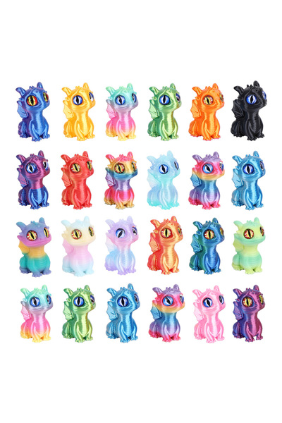 Choice1 10PCS Random 10/20Pcs Cute Mini Flying Dragon 3D Printing Figurine Mi...