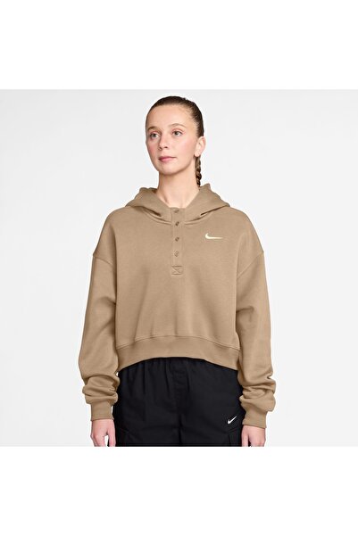Nike W NSW PHNX FLC OS CRP HNLY HDY IF0258-286 Μπεζ