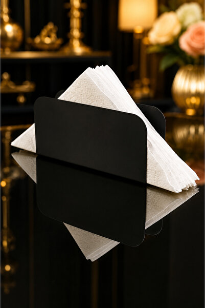 VENON Black ❤️ Plain Patterned ❤️   Metal Napkin Holder Tabletop Napkin Holde...